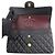 Borsa a tracolla con catena Chanel in pelle di vitello martellata nera Nero - vista 6