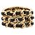Chanel Ring aus goldfarbenem Leder und Metall