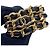 Chanel Ring aus goldfarbenem Leder und Metall - Ansicht 6