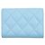 Chanel Tri-fold Geldbörse aus blauem genarbtem Kalbsleder Hellblau - Ansicht 3