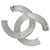 Broche Chanel de strass Plata - vista 3