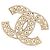 Chanel Faux Pearl and Rhinestone Brooch Golden - view 3