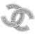 Broche Chanel Coco Mark Prata Branco