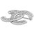 Broche Chanel Coco Mark Prata Branco - vista 2