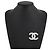 Broche Chanel Coco Mark Prata Branco - vista 4