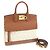 Salvatore Ferragamo Gancini Handtasche Braun Beige