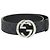 Gucci Interlocking G GG Supreme Logo Buckle Gürtel Schwarz Silber
