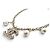 NUOVO BRACCIALE CHANEL LOGO CC STRASS E PERLE 2019 17-19CM METALLO DORATO BANGLE D'oro - vista 3