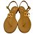 Chanel Logo T-Strap Flat Sandals in Tan Leather Brown Beige - view 2