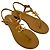 Chanel Logo T-Strap Flat Sandals in Tan Leather Brown Beige - view 4
