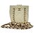 Timeless Chanel Mini Square gesteppte Clutch aus elfenbeinfarbenem Leder Weiß Roh