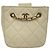 Timeless Chanel Mini Square gesteppte Clutch aus elfenbeinfarbenem Leder Weiß Roh - Ansicht 3