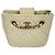 Timeless Chanel Mini Square gesteppte Clutch aus elfenbeinfarbenem Leder Weiß Roh - Ansicht 4