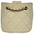 Timeless Chanel Mini Square gesteppte Clutch aus elfenbeinfarbenem Leder Weiß Roh - Ansicht 5