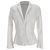 Alexander Mcqueen Peplum Blazer in White Cotton Cream