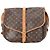 Borsa a tracolla Louis Vuitton Saumur 35 in tela rivestita marrone - vista 3