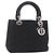 Christian Dior Lady Dior Canage Hand Bag Nylon Black Silver