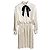 Chanel Vestido Blouson 23C Ecru de Seda Jacquard con Lazo de Terciopelo FR 40
