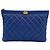 Chanel Boy O Case Clutch Quilted Caviar Medium Azul
