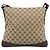 Bolsa Messenger Gucci com zíper em Canvas GG e couro perfurado Medium Bege - vista 2