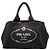 Tote Sac cabas Prada en toile noire - vue 2