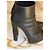 Casadei Schwarze Leder- Stiefeletten mit Plateau und Blockabsatz - Ansicht 3