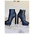 Casadei Schwarze Leder- Stiefeletten mit Plateau und Blockabsatz - Ansicht 4