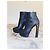 Casadei Schwarze Leder- Stiefeletten mit Plateau und Blockabsatz - Ansicht 5