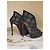 Christian Louboutin Botins Louboutin em camurça preta e malha - vista 6
