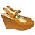 Sandali con zeppa Prada in pelle color camel taglia 37 - vista 7