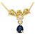 Autre Marque Collana in oro giallo 18K con zaffiro e diamante