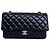 Timeless Chanel Classic Double Flap Medium Schwarz Lammleder Silber