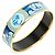 Hermès Brazalete de Esmalte Estampado Face au Large Blanco Azul Dorado - vista 2