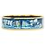 Hermès Brazalete de Esmalte Estampado Face au Large Blanco Azul Dorado - vista 5
