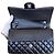 Timeless Chanel Classic Double Flap Medium Schwarz Lammleder Silber - Ansicht 13