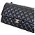 Timeless Chanel Classic Double Flap Medium Schwarz Lammleder Silber - Ansicht 2