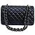 Timeless Chanel Classic Double Flap Medium Schwarz Lammleder Silber - Ansicht 5