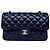 Timeless Chanel Classic Double Flap Small Schwarz Lammleder Silber