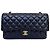 Timeless Mala Chanel Classic Double Flap Medium Pele de Cordeiro Preta