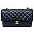 Timeless Mala Chanel Classic Double Flap Medium Pele de Cordeiro Preta