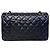 Timeless Mala Chanel Classic Double Flap Medium Pele de Cordeiro Preta - vista 6