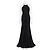 Vera Wang Abito Nero Scollo all'Americana e Drappeggio