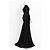Vera Wang Abito Nero Scollo all'Americana e Drappeggio - vista 2