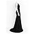 Vera Wang Abito Nero Scollo all'Americana e Drappeggio - vista 3
