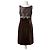Vestido Max Mara de terciopelo y seda marrón con cinturón joya