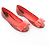 Louis Vuitton x Yayoi Kusama Bow 12 years Leather Polka Dot Ballet Flats in Red x Black, Size 38.5 EU - vista 2