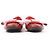Louis Vuitton x Yayoi Kusama Bow 12 years Leather Polka Dot Ballet Flats in Red x Black, Size 38.5 EU - vista 5