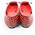 Louis Vuitton x Yayoi Kusama Bow 12 years Leather Polka Dot Ballet Flats in Red x Black, Size 38.5 EU - vista 7