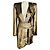 Alexandre Vauthier Gold Metallic Sequined Mini-Cocktailkleid mit langen Ärmeln und V-Ausschnitt Golden