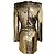 Alexandre Vauthier Gold Metallic Sequined Mini-Cocktailkleid mit langen Ärmeln und V-Ausschnitt Golden - Ansicht 3